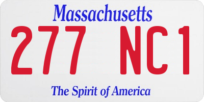 MA license plate 277NC1