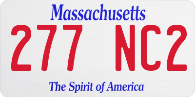 MA license plate 277NC2