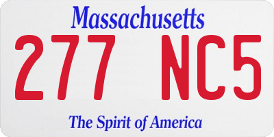 MA license plate 277NC5