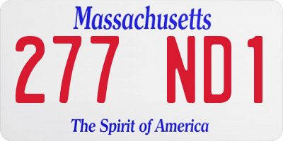 MA license plate 277ND1