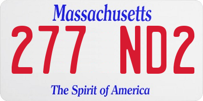 MA license plate 277ND2