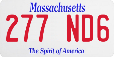 MA license plate 277ND6