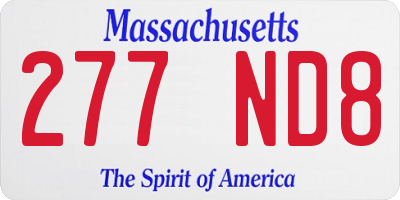 MA license plate 277ND8
