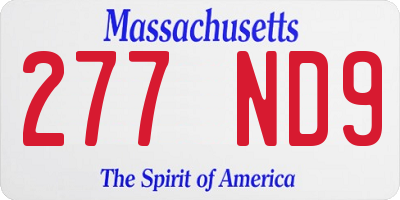 MA license plate 277ND9