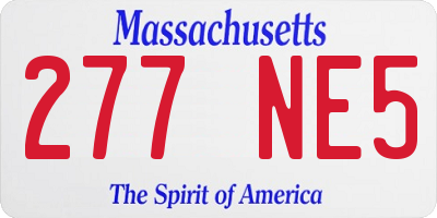 MA license plate 277NE5