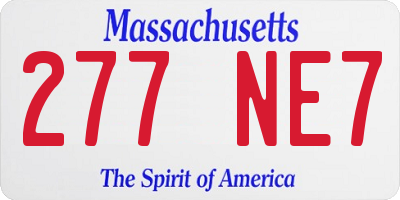 MA license plate 277NE7