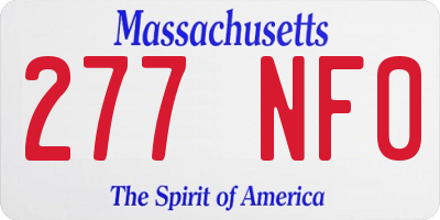 MA license plate 277NF0