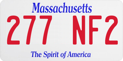 MA license plate 277NF2