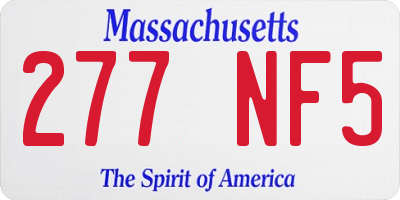 MA license plate 277NF5
