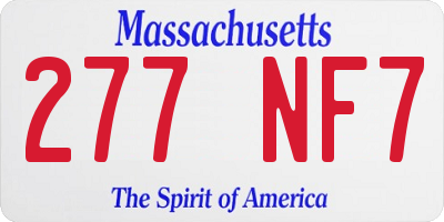 MA license plate 277NF7