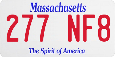 MA license plate 277NF8
