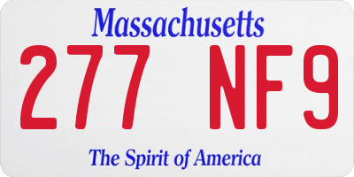 MA license plate 277NF9