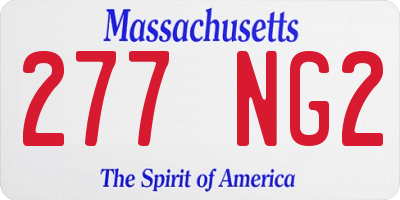 MA license plate 277NG2