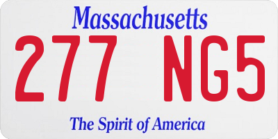 MA license plate 277NG5