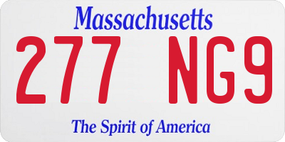 MA license plate 277NG9