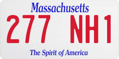 MA license plate 277NH1