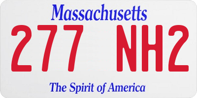 MA license plate 277NH2