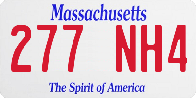 MA license plate 277NH4