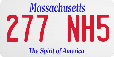 MA license plate 277NH5