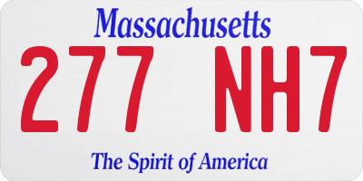 MA license plate 277NH7