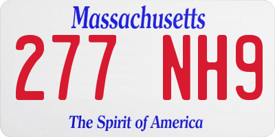MA license plate 277NH9