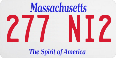 MA license plate 277NI2