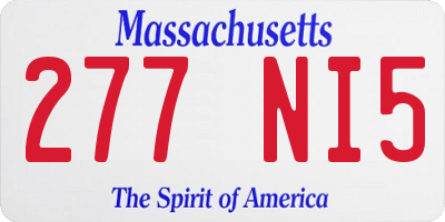 MA license plate 277NI5
