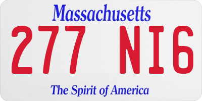 MA license plate 277NI6