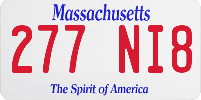 MA license plate 277NI8
