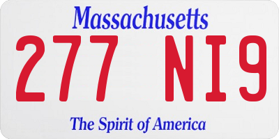 MA license plate 277NI9