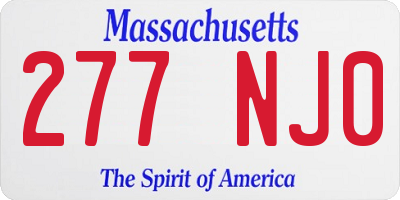 MA license plate 277NJ0