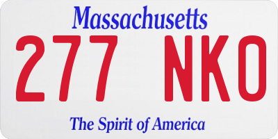 MA license plate 277NK0