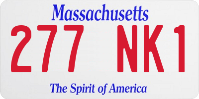 MA license plate 277NK1