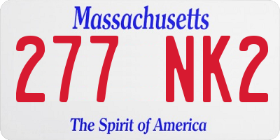 MA license plate 277NK2