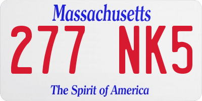 MA license plate 277NK5