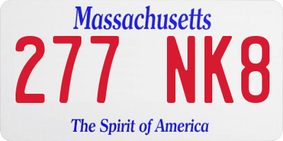 MA license plate 277NK8