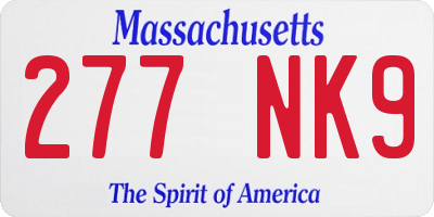 MA license plate 277NK9