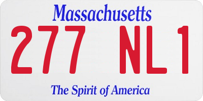 MA license plate 277NL1