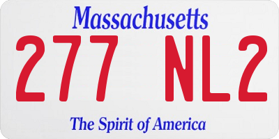MA license plate 277NL2