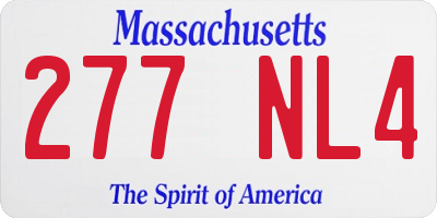 MA license plate 277NL4