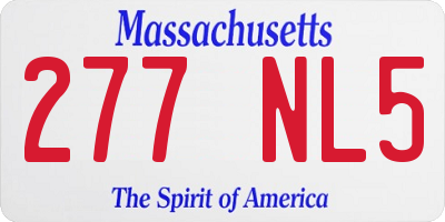 MA license plate 277NL5