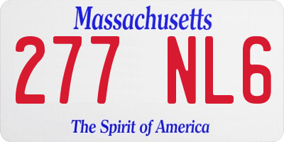 MA license plate 277NL6
