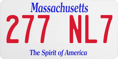 MA license plate 277NL7