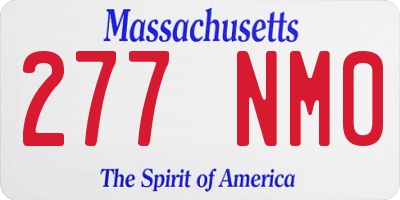 MA license plate 277NM0