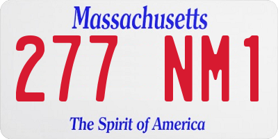 MA license plate 277NM1
