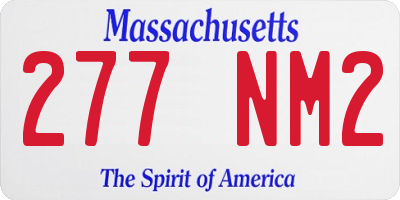 MA license plate 277NM2