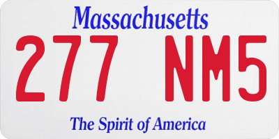 MA license plate 277NM5