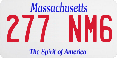 MA license plate 277NM6