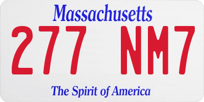 MA license plate 277NM7