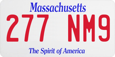 MA license plate 277NM9